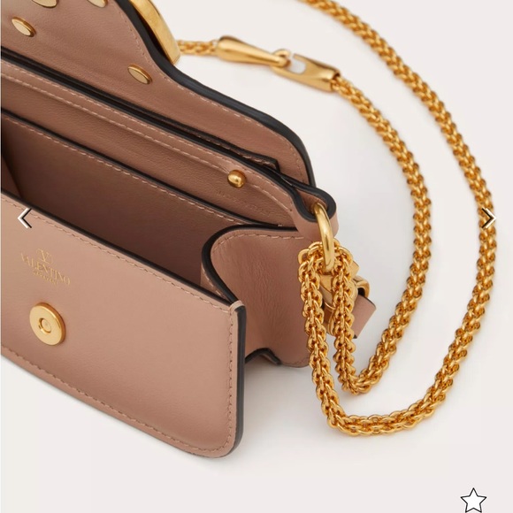 Valentino, leather micro V bag with Crossbody chain and top handle - Picture 13 of 16